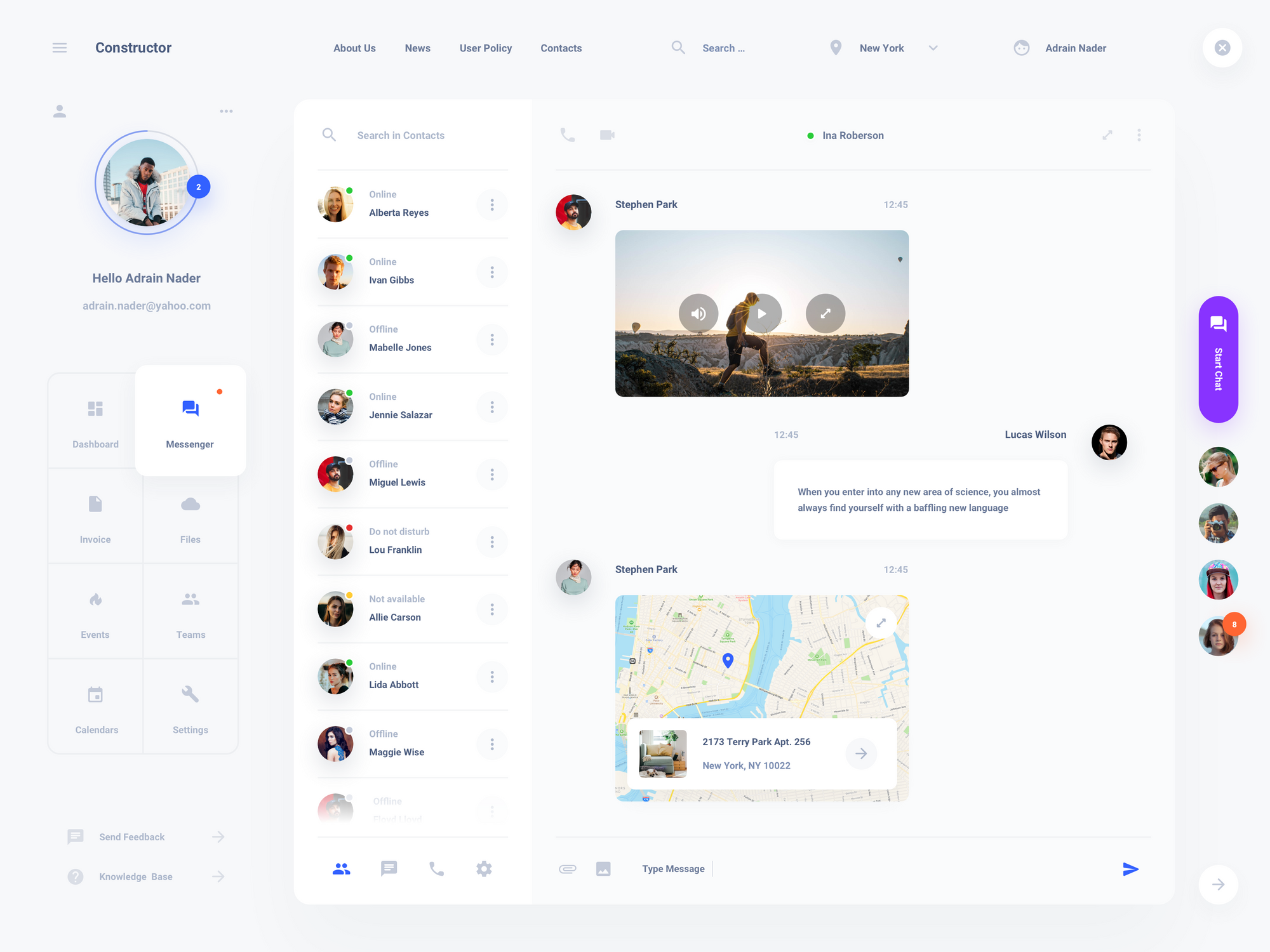 Messenger Application — Download Messenger Dashboard